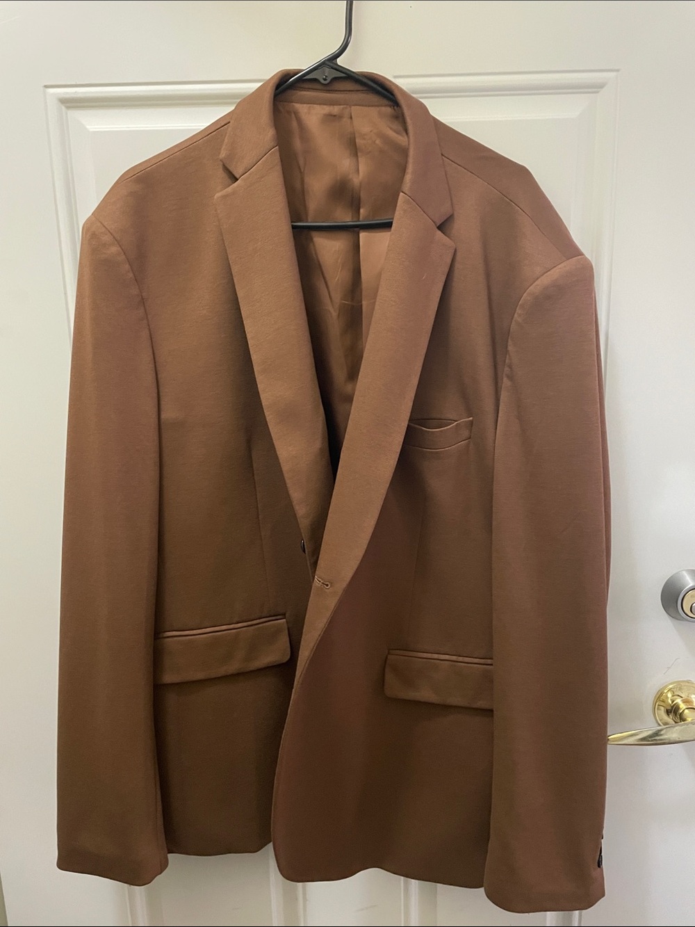 Men's Brown Single-Button Notch Lapel Blazer